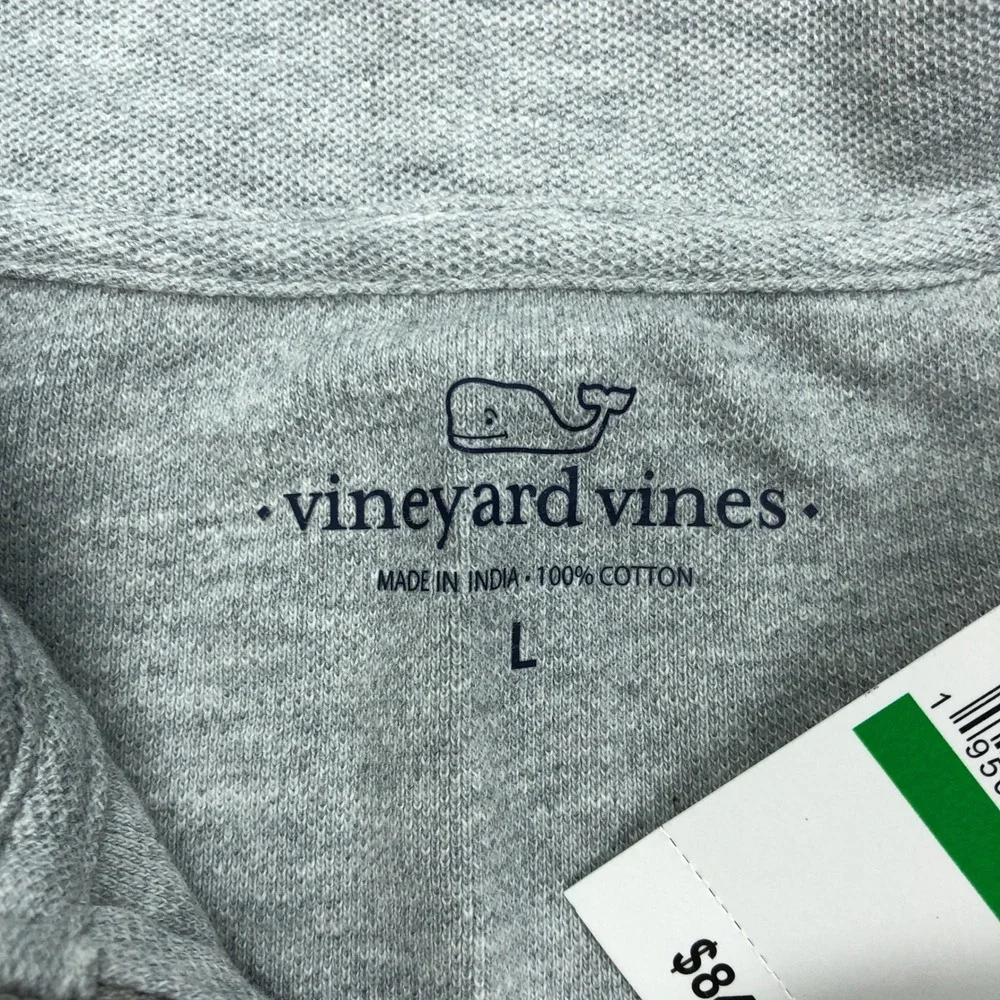Vineyard Vines Mens Broadfield 1/2 Zip Pullover Grey Heather Cotton Large NEW
